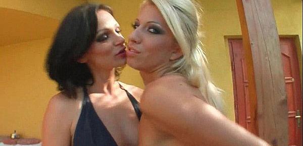 Seductive lesbian lovers tease each others pussy